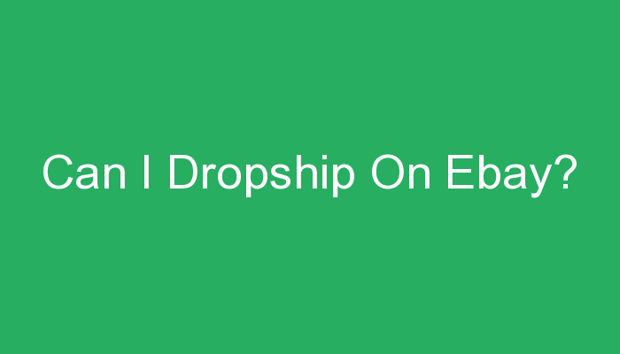 You are currently viewing Can I Dropship On Ebay?