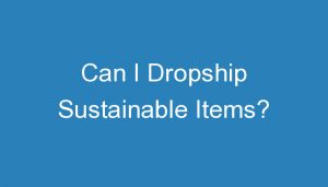 Read more about the article Can I Dropship Sustainable Items?