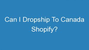 Read more about the article Can I Dropship To Canada Shopify?