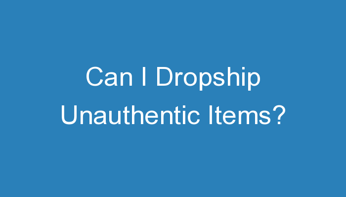 Read more about the article Can I Dropship Unauthentic Items?