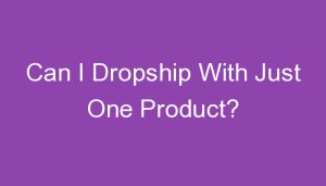 Read more about the article Can I Dropship With Just One Product?