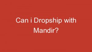 Read more about the article Can i Dropship with Mandir?