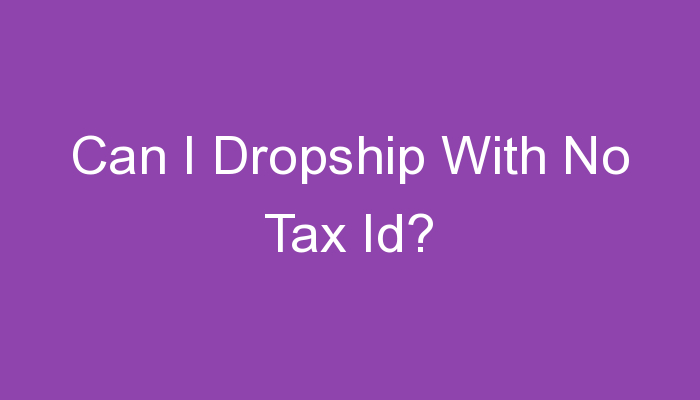 You are currently viewing Can I Dropship With No Tax Id?