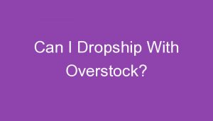 Read more about the article Can I Dropship With Overstock?
