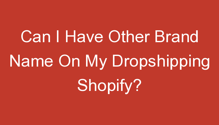 You are currently viewing Can I Have Other Brand Name On My Dropshipping Shopify?