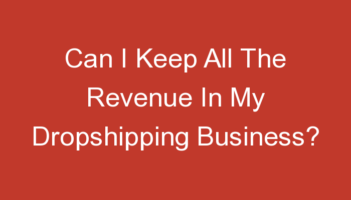 You are currently viewing Can I Keep All The Revenue In My Dropshipping Business?