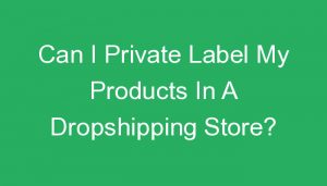 Read more about the article Can I Private Label My Products In A Dropshipping Store?