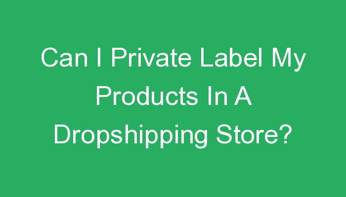 You are currently viewing Can I Private Label My Products In A Dropshipping Store?