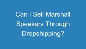 Read more about the article Can I Sell Marshall Speakers Through Dropshipping?