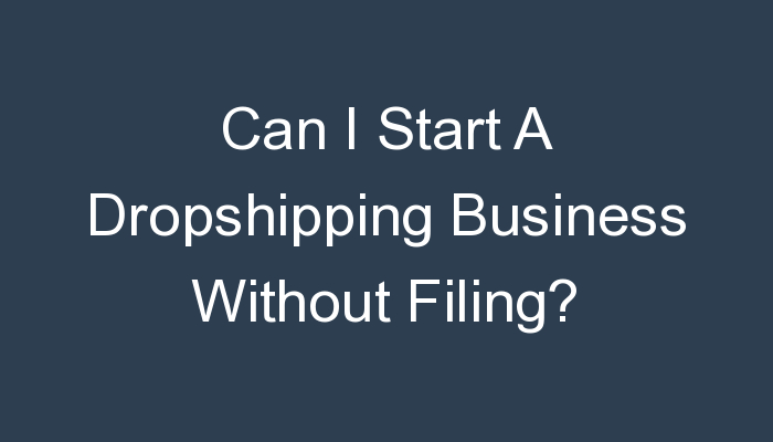 You are currently viewing Can I Start A Dropshipping Business Without Filing?