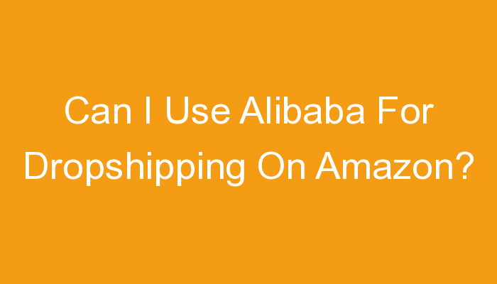 You are currently viewing Can I Use Alibaba For Dropshipping On Amazon?