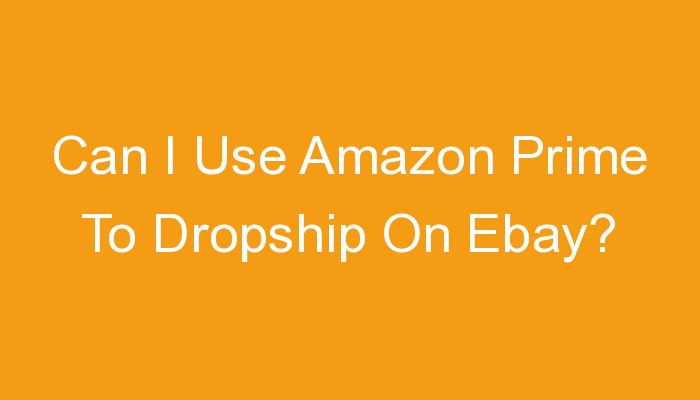 You are currently viewing Can I Use Amazon Prime To Dropship On Ebay?