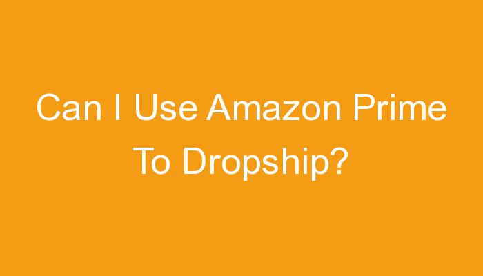 You are currently viewing Can I Use Amazon Prime To Dropship?