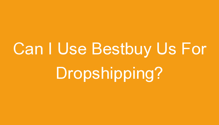 You are currently viewing Can I Use Bestbuy Us For Dropshipping?