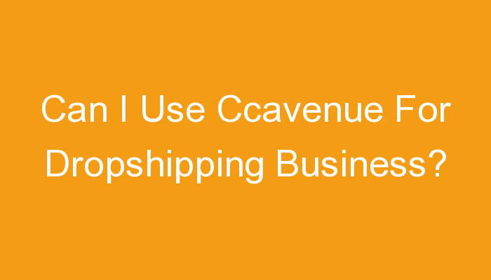 You are currently viewing Can I Use Ccavenue For Dropshipping Business?