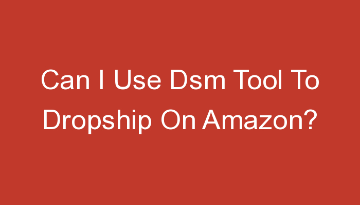 You are currently viewing Can I Use Dsm Tool To Dropship On Amazon?
