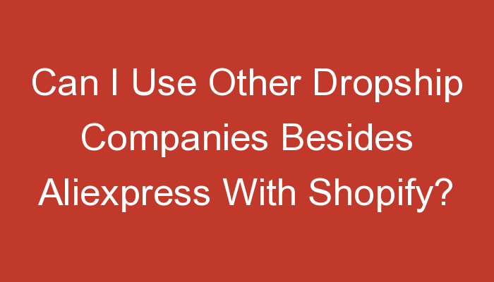 You are currently viewing Can I Use Other Dropship Companies Besides Aliexpress With Shopify?