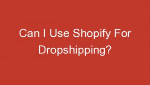 Read more about the article Can I Use Shopify For Dropshipping?