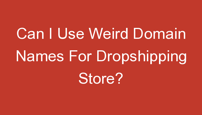 You are currently viewing Can I Use Weird Domain Names For Dropshipping Store?