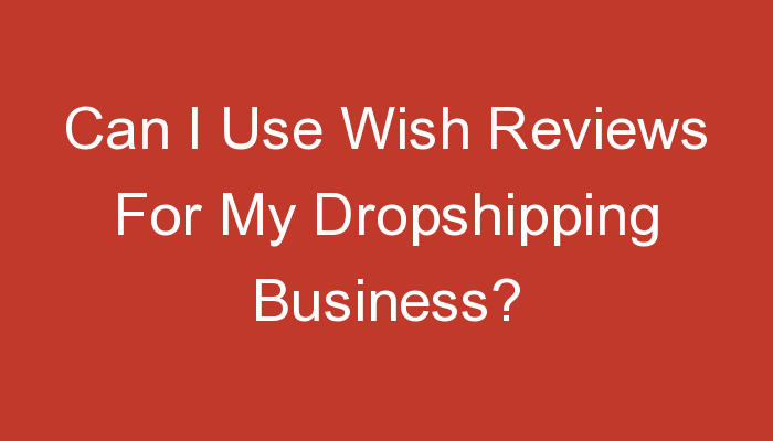 You are currently viewing Can I Use Wish Reviews For My Dropshipping Business?