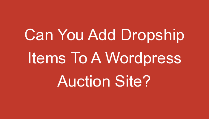 You are currently viewing Can You Add Dropship Items To A WordPress Auction Site?
