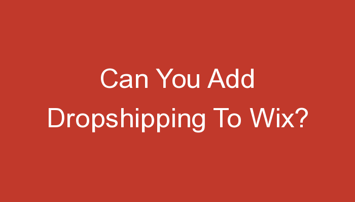 You are currently viewing Can You Add Dropshipping To Wix?