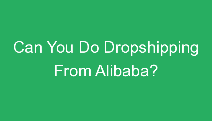 You are currently viewing Can You Do Dropshipping From Alibaba?