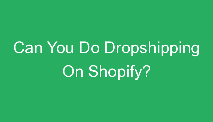 You are currently viewing Can You Do Dropshipping On Shopify?