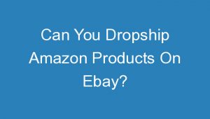 Read more about the article Can You Dropship Amazon Products On Ebay?
