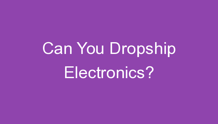 You are currently viewing Can You Dropship Electronics?