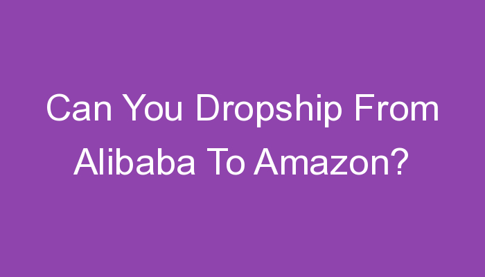 You are currently viewing Can You Dropship From Alibaba To Amazon?