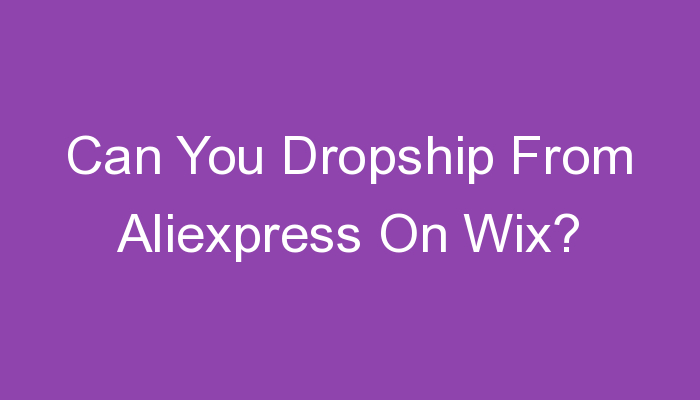 You are currently viewing Can You Dropship From Aliexpress On Wix?