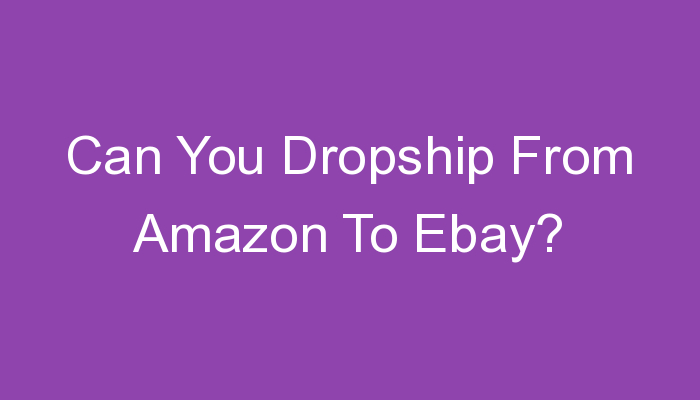 You are currently viewing Can You Dropship From Amazon To Ebay?