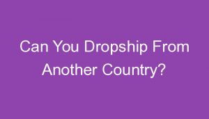 Read more about the article Can You Dropship From Another Country?