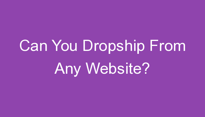 You are currently viewing Can You Dropship From Any Website?