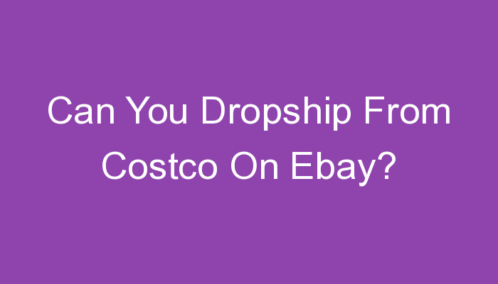 You are currently viewing Can You Dropship From Costco On Ebay?