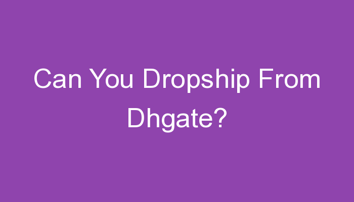 You are currently viewing Can You Dropship From Dhgate?