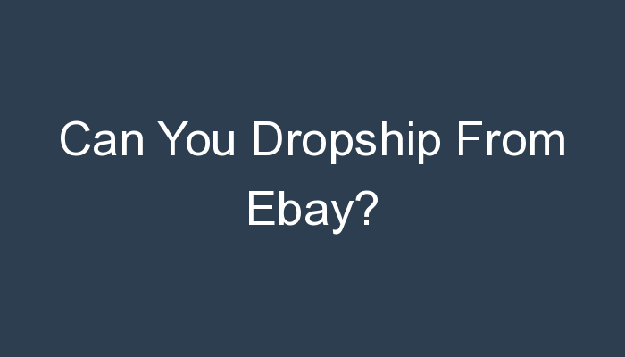 You are currently viewing Can You Dropship From Ebay?