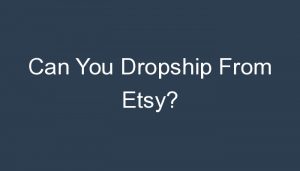 Read more about the article Can You Dropship From Etsy?