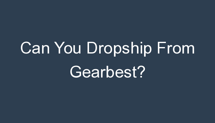 You are currently viewing Can You Dropship From Gearbest?