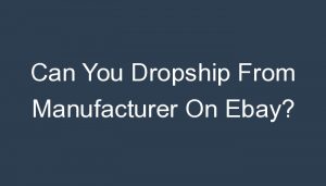 Read more about the article Can You Dropship From Manufacturer On Ebay?