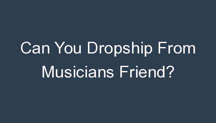 You are currently viewing Can You Dropship From Musicians Friend?