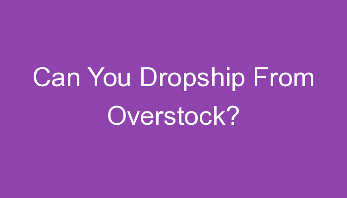 You are currently viewing Can You Dropship From Overstock?