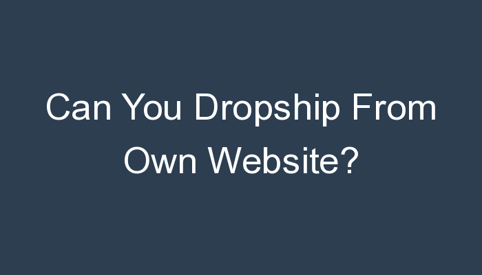 You are currently viewing Can You Dropship From Own Website?
