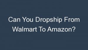 Read more about the article Can You Dropship From Walmart To Amazon?