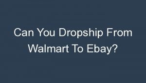 Read more about the article Can You Dropship From Walmart To Ebay?