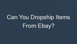 Read more about the article Can You Dropship Items From Ebay?