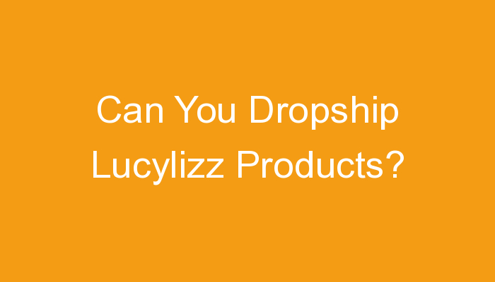 You are currently viewing Can You Dropship Lucylizz Products?