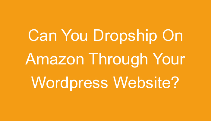 You are currently viewing Can You Dropship On Amazon Through Your WordPress Website?