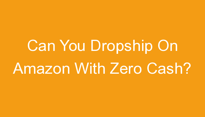 You are currently viewing Can You Dropship On Amazon With Zero Cash?